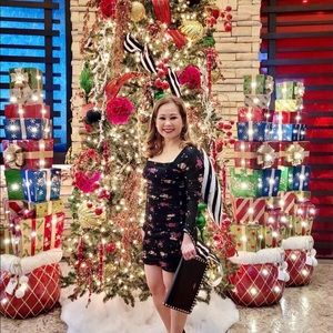 mimi Aqua flower mesh dress